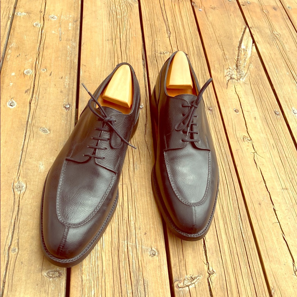 John Lobb Handmade black buffalo leather derby